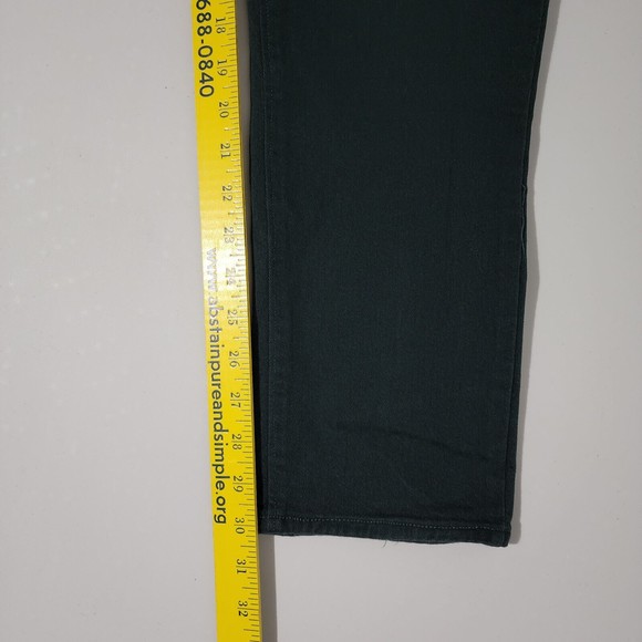 Levi's 505 Straight Women's Jean Sz 29 Green Denim 5 Pocket Straight Leg Stretch - Picture 10 of 11